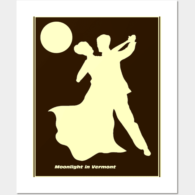 Moonlight in Vermont Song Silhouette Dance Couple Print Wall Art by posterbobs